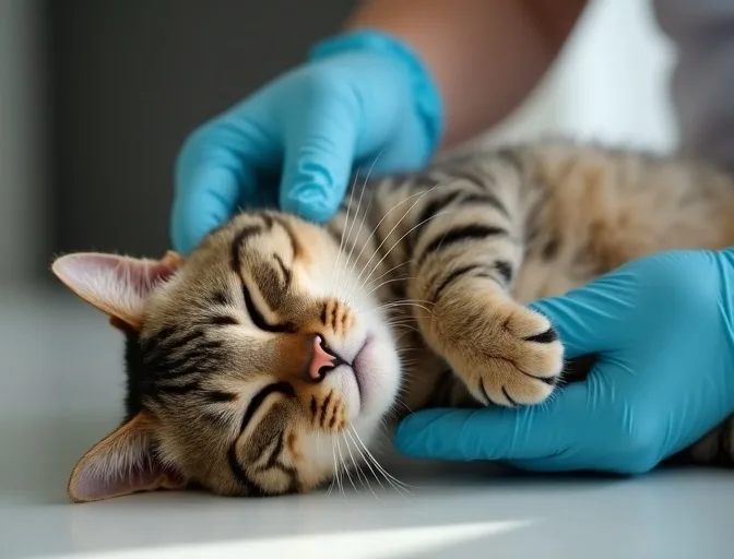 Specialist carefully handling a deceased cat with dignity in Croydon