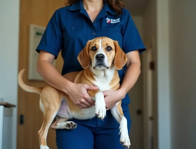 Technician respectfully transporting a deceased dog in Croydon